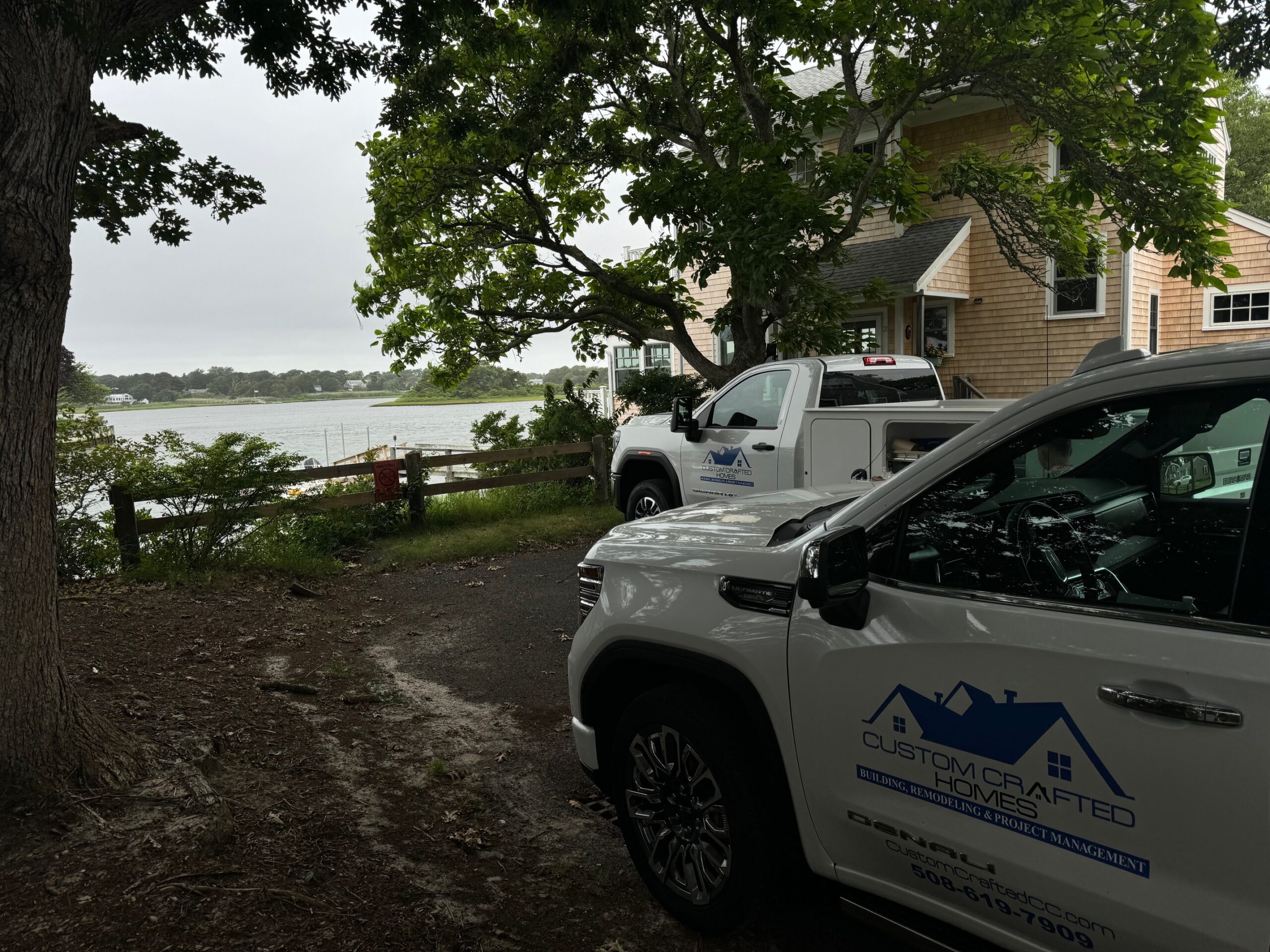 The Custom Crafted Homes crew on a Cape Cod job site
